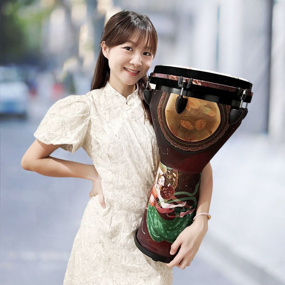 12 インチ ジェンベ ハンドドラム ペイントパターン プロ - Djembe Hand Drum のレビューと価格