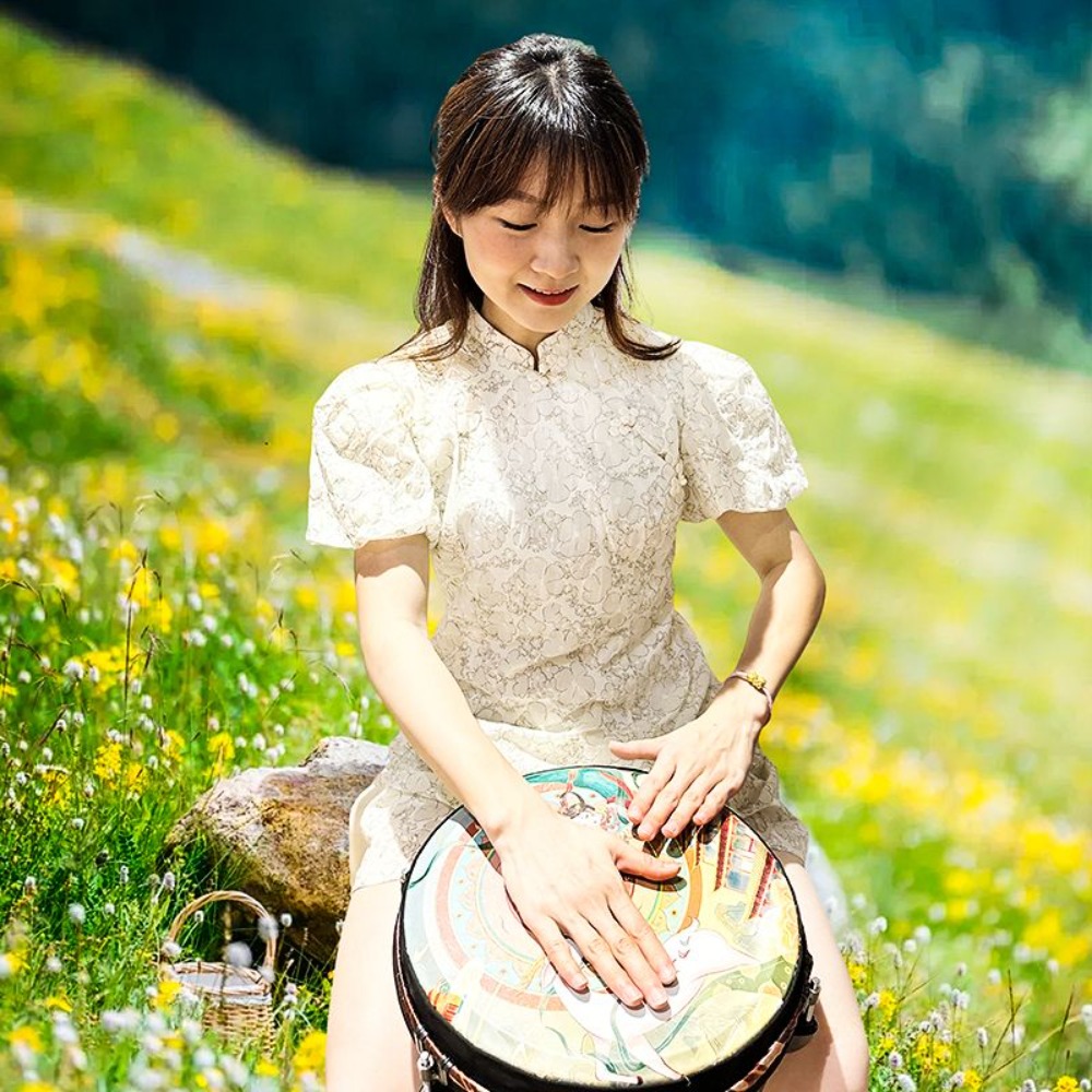 12 インチ ジェンベ ハンドドラム ペイントパターン プロ - Djembe Hand Drum のレビューと価格